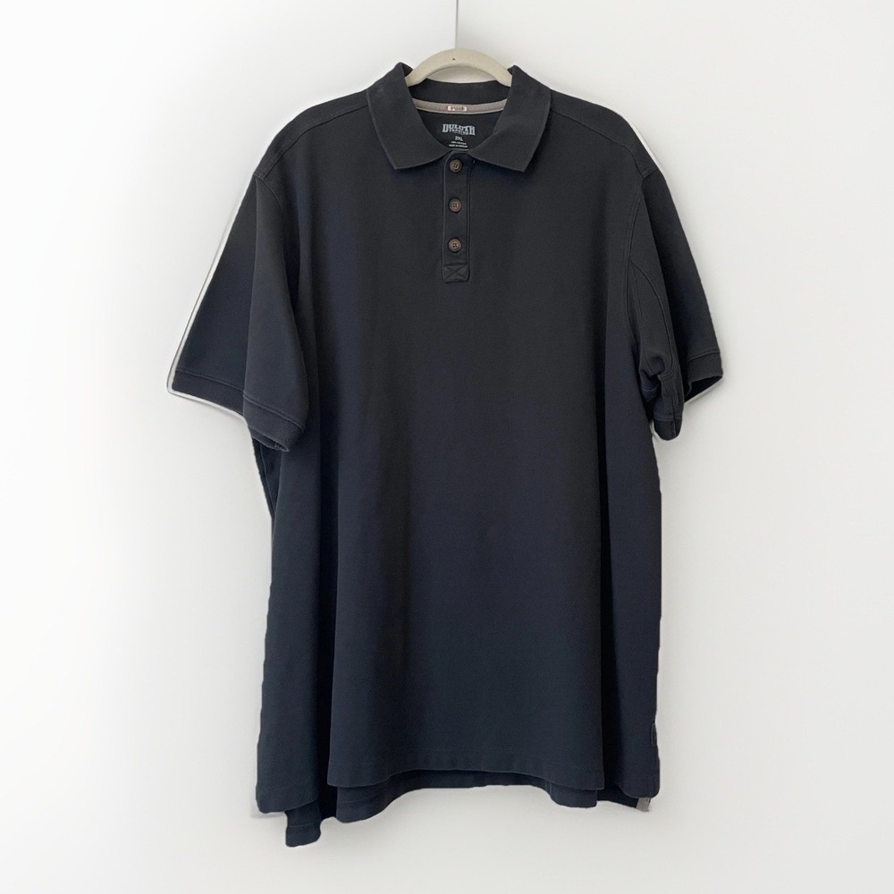 Duluth Trading XXL Black Polo Cotton Short Sleeve Shirt Casual Work Wear Summer